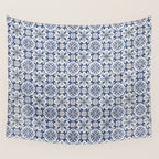 Portuguese tiles pattern blue Wall Tapestry Gallery Image 4