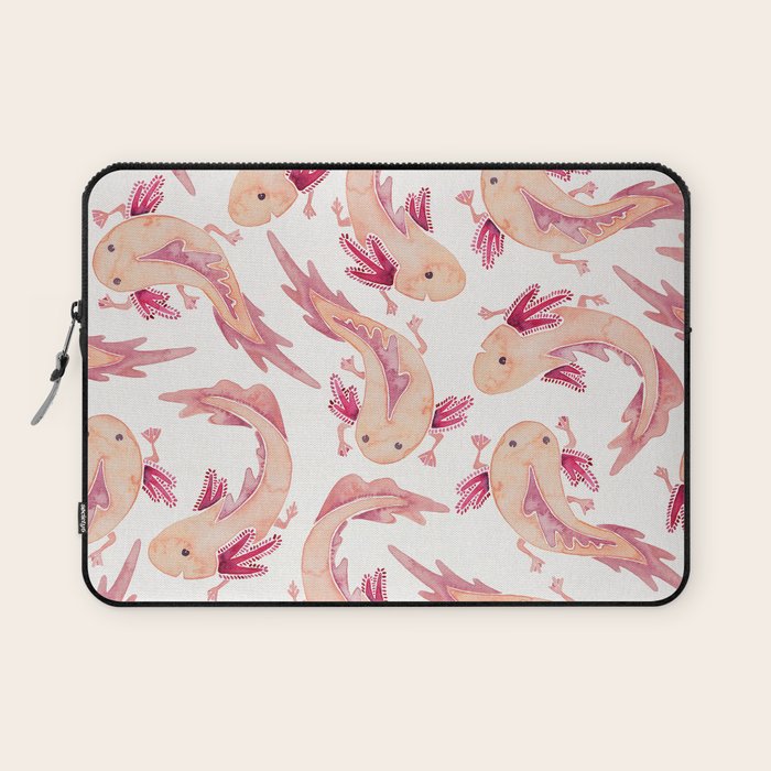 Mexican Axolotls Watercolor Laptop Sleeve Gallery Image 1