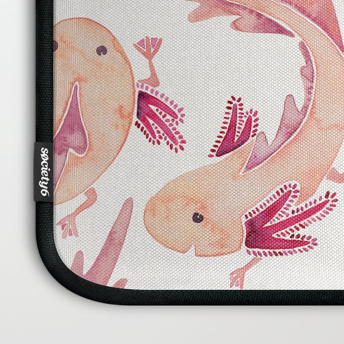 Mexican Axolotls Watercolor Laptop Sleeve Gallery Image 3