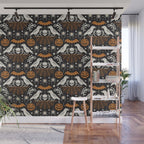 All Hallows' Eve - Black Orange Halloween Wall Mural Gallery Image 1