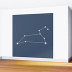Leo Zodiac Star Constellation Line Art Neutral Blue Wall Mural Gallery Image 2