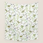 Spring Frogs and Orchids - Light Green Wall Tapestry Gallery Image 4