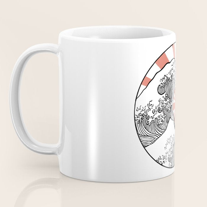 Godzilla Rising Sun The Great Wave  Coffee Mug Gallery Image 3