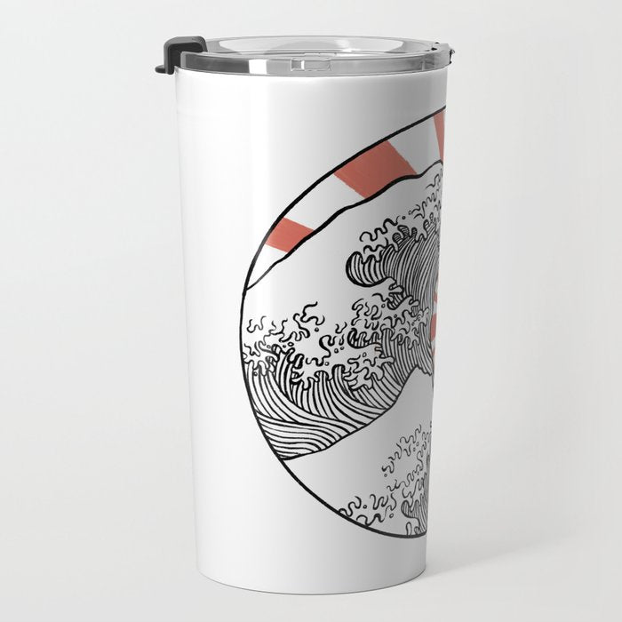 Godzilla Rising Sun The Great Wave  Travel Mug Gallery Image 3