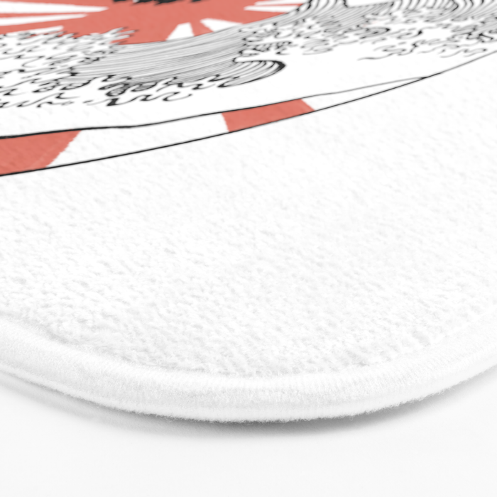 Godzilla Rising Sun The Great Wave  Bath Mat Gallery Image 3