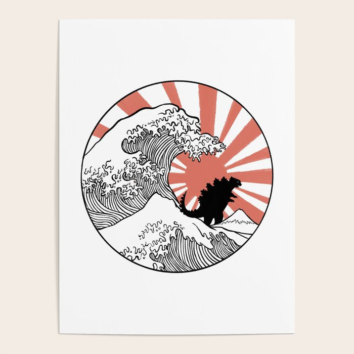 Godzilla Rising Sun The Great Wave  Poster Gallery Image 1