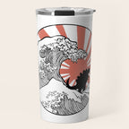 Godzilla Rising Sun The Great Wave  Travel Mug Gallery Image 1