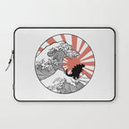 Godzilla Rising Sun The Great Wave  Laptop Sleeve Gallery Image 1
