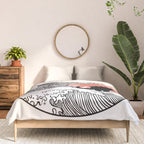 Godzilla Rising Sun The Great Wave  Comforter Gallery Image 3