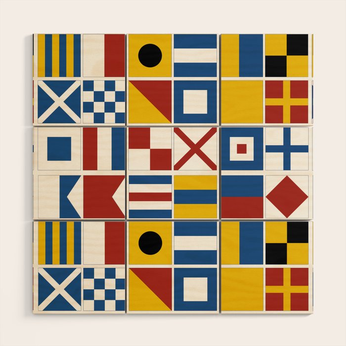 Nautical Flags Wood Wall Art