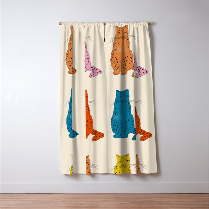 Snow Leopard in Color Window Curtain Gallery Image 3