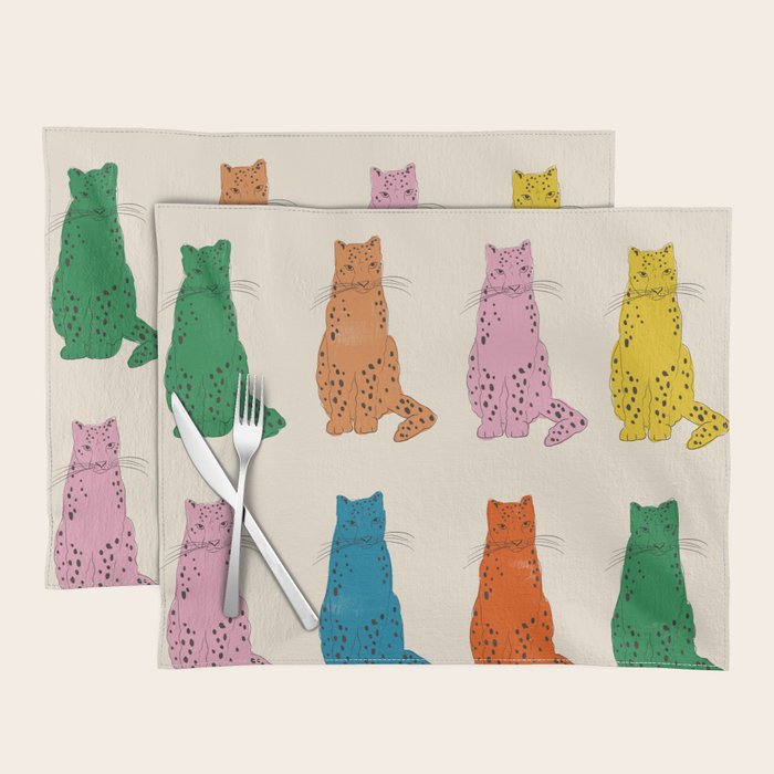 Snow Leopard in Color Placemat Gallery Image 1