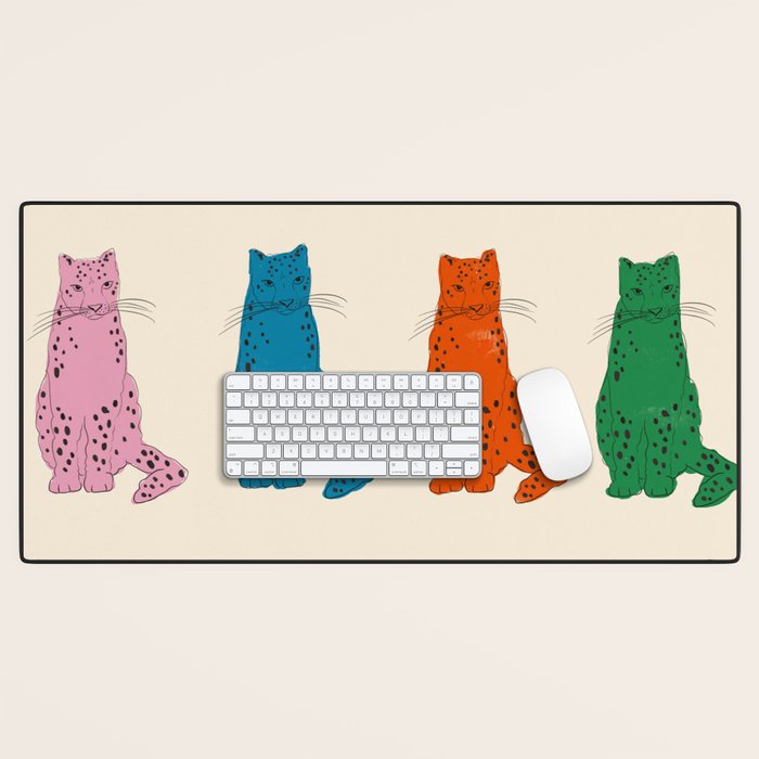 Snow Leopard in Color Desk Mat Gallery Image 1
