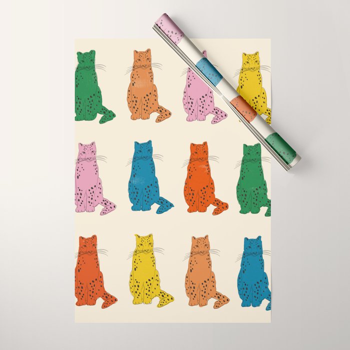 Snow Leopard in Color Wrapping Paper Gallery Image 1