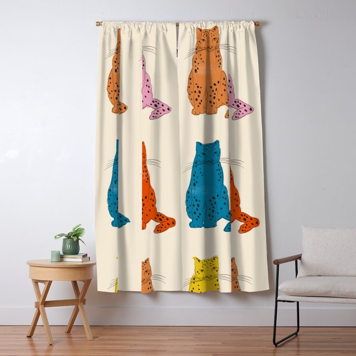 Snow Leopard in Color Window Curtain Gallery Image 1