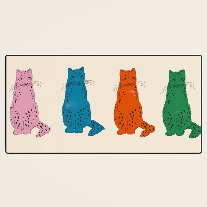 Snow Leopard in Color Desk Mat Gallery Image 3
