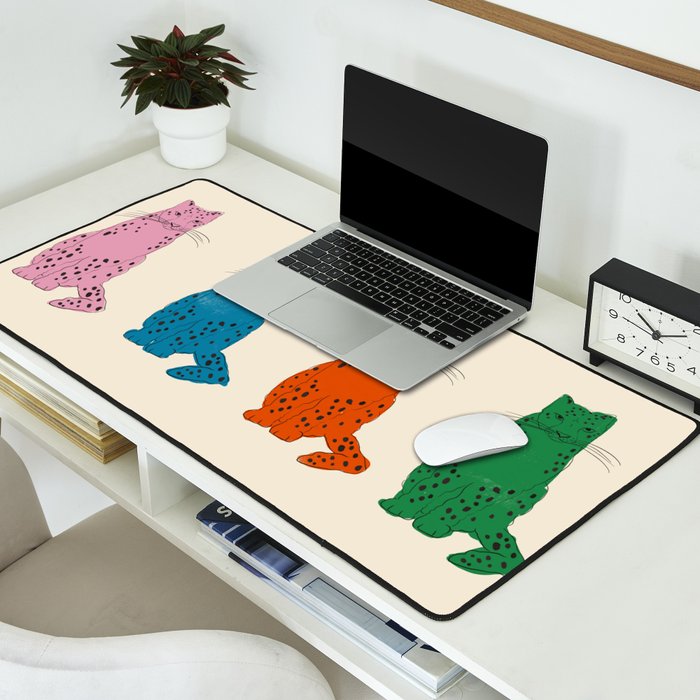 Snow Leopard in Color Desk Mat Gallery Image 2