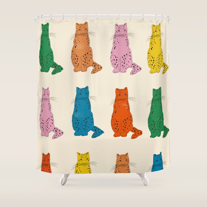 Snow Leopard in Color Shower Curtain Gallery Image 1