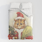 'Father Christmas Cat' by Louis Wain Duvet Cover Gallery Image 6