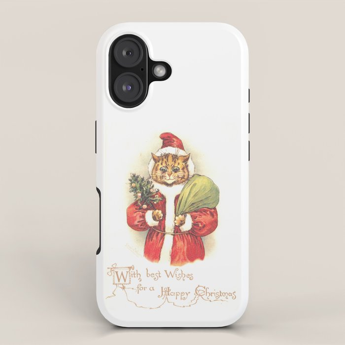 'Father Christmas Cat' by Louis Wain iPhone Case Gallery Image 1