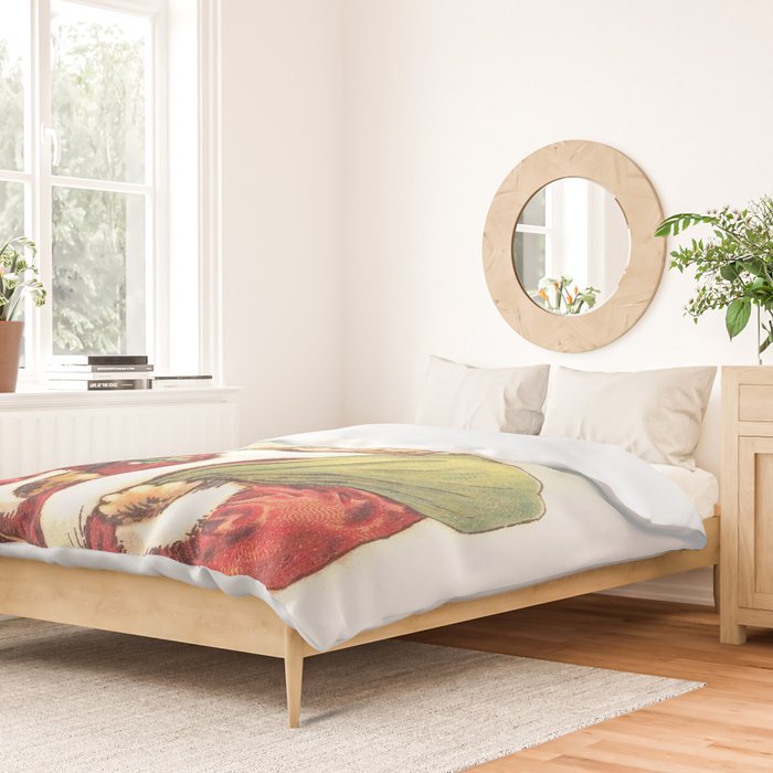 'Father Christmas Cat' by Louis Wain Duvet Cover Gallery Image 2