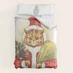 'Father Christmas Cat' by Louis Wain Comforter Gallery Image 6