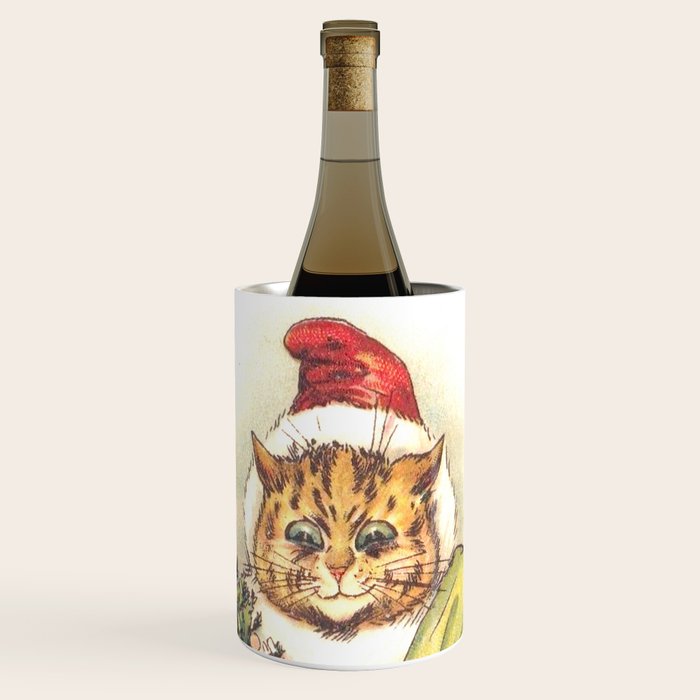 'Father Christmas Cat' by Louis Wain Wine Chiller Gallery Image 1