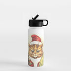 'Father Christmas Cat' by Louis Wain Water Bottle Gallery Image 1