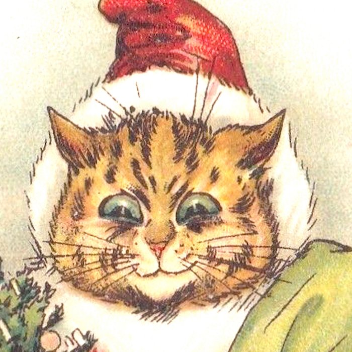 'Father Christmas Cat' by Louis Wain Coffee Mug Gallery Image 2