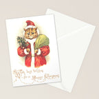 'Father Christmas Cat' by Louis Wain Stationery Card Gallery Image 2
