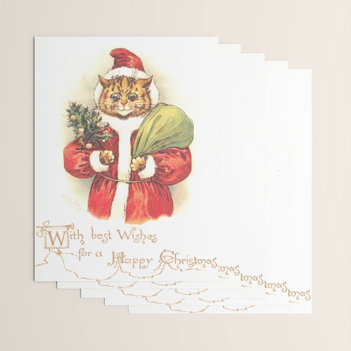 'Father Christmas Cat' by Louis Wain Wrapping Paper Gallery Image 3