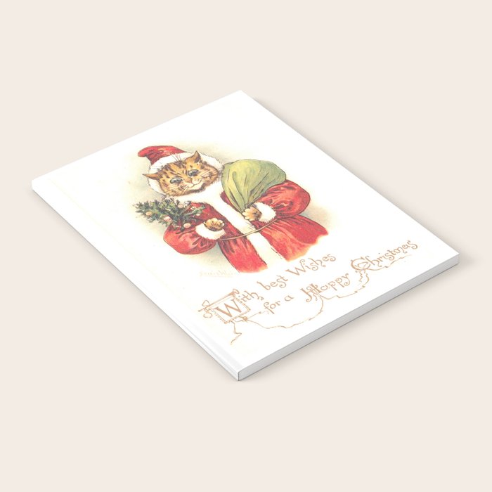 'Father Christmas Cat' by Louis Wain Notebook Gallery Image 2