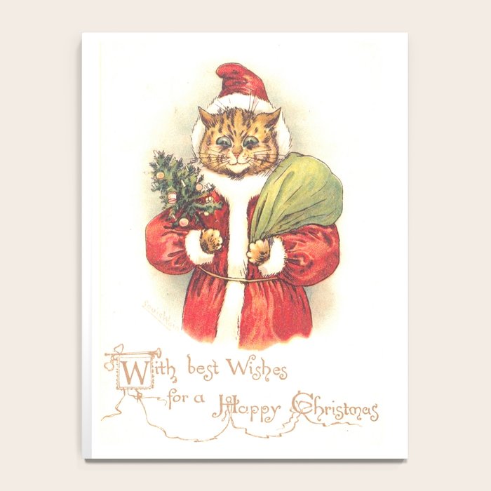 'Father Christmas Cat' by Louis Wain Notebook Gallery Image 4