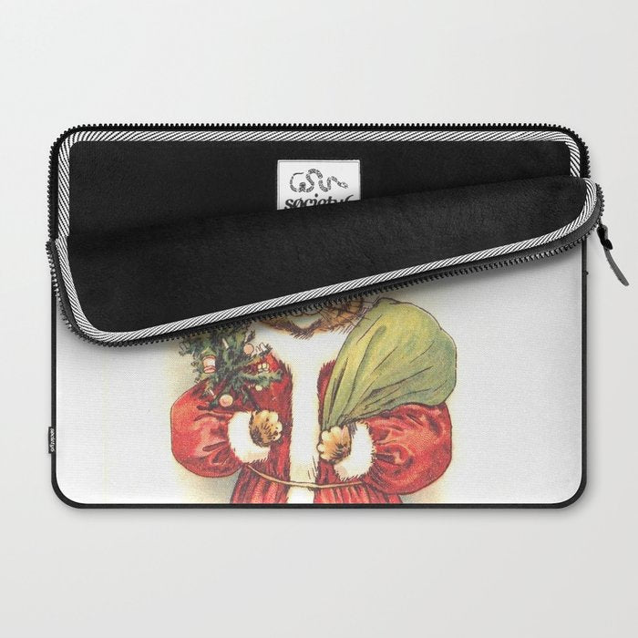'Father Christmas Cat' by Louis Wain Laptop Sleeve Gallery Image 2