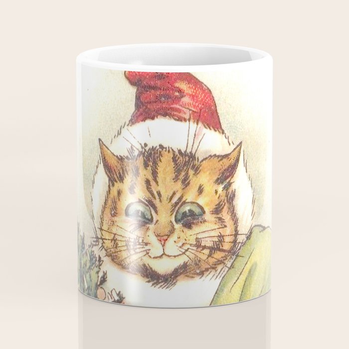 'Father Christmas Cat' by Louis Wain Coffee Mug Gallery Image 4