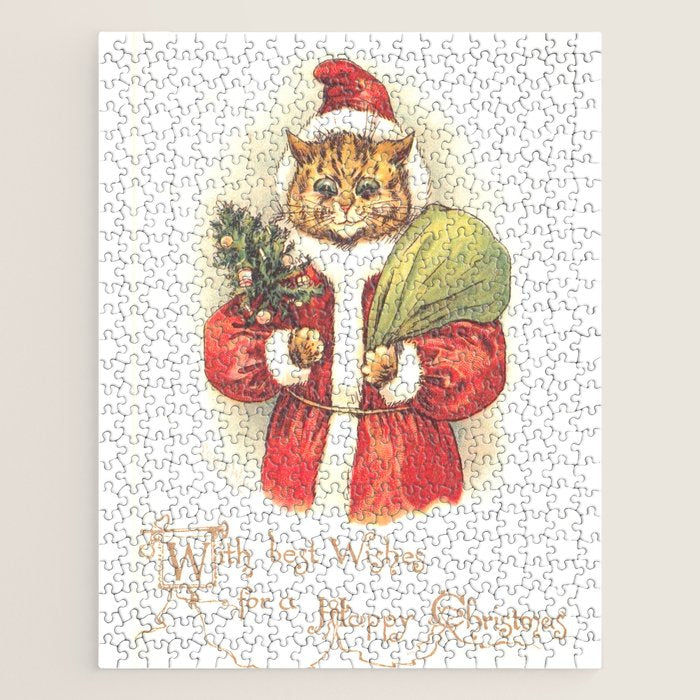 'Father Christmas Cat' by Louis Wain Jigsaw Puzzle Gallery Image 1