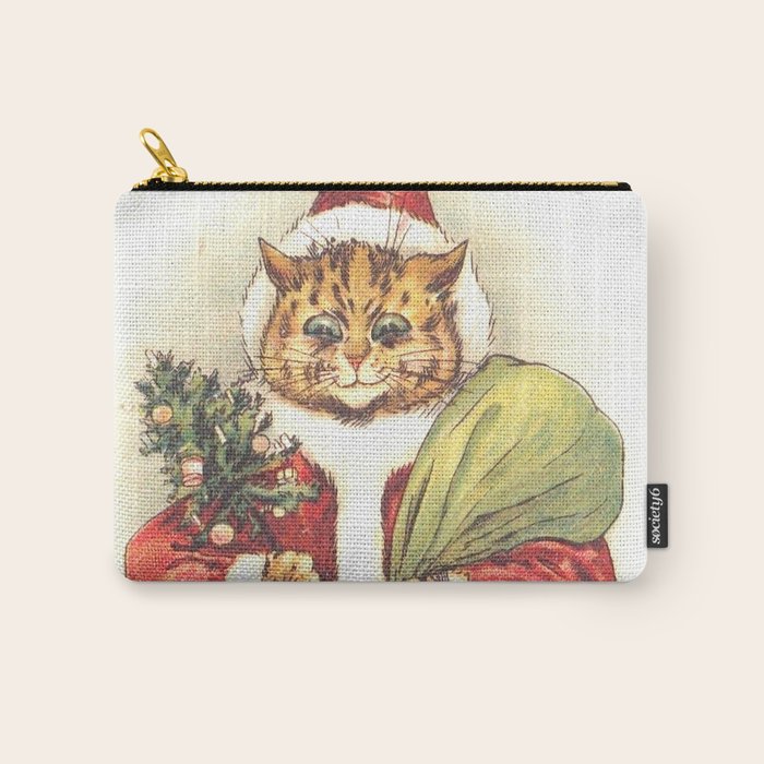 'Father Christmas Cat' by Louis Wain Carry All Pouch Gallery Image 1