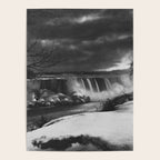 Niagara Falls, dark winter night after snowfall black and white photograph  by Alexander Henderson Poster Gallery Image 4