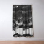 Niagara Falls, dark winter night after snowfall black and white photograph  by Alexander Henderson Window Curtain Gallery Image 3