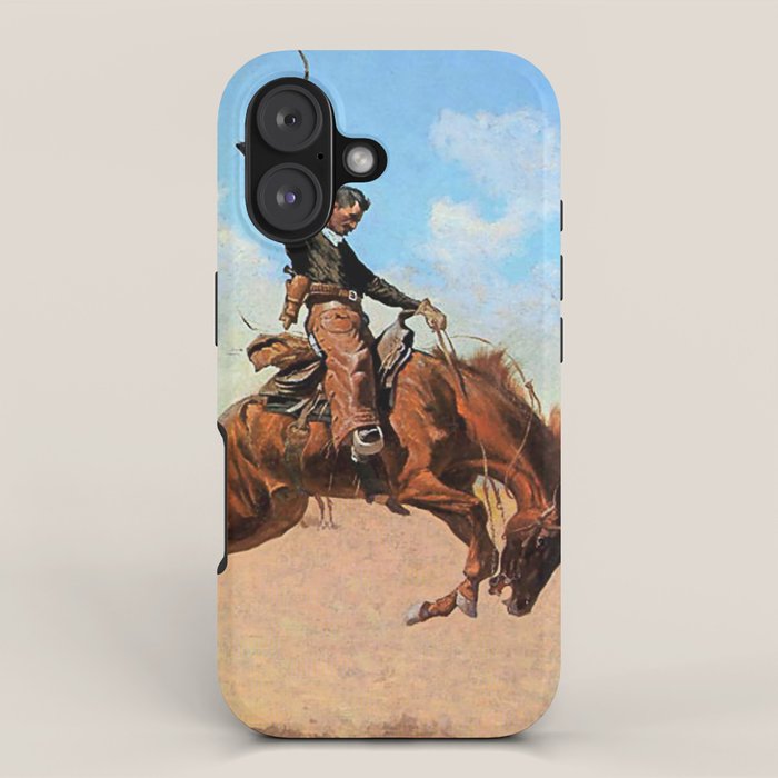 Frederic Remington Western Art âThe Buck Jumperâ iPhone Case Gallery Image 1