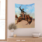 Frederic Remington Western Art âThe Buck Jumperâ Wall Tapestry Gallery Image 2