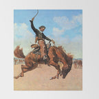 Frederic Remington Western Art âThe Buck Jumperâ Throw Blanket Gallery Image 2