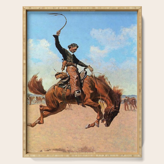 Frederic Remington Western Art âThe Buck Jumperâ Serving Tray Gallery Image 1