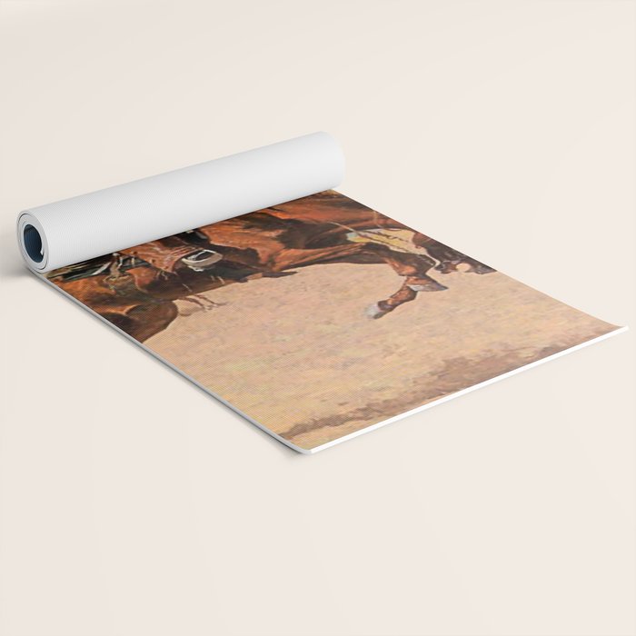 Frederic Remington Western Art âThe Buck Jumperâ Yoga Mat Gallery Image 2