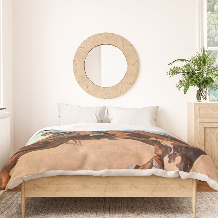 Frederic Remington Western Art âThe Buck Jumperâ Duvet Cover Gallery Image 3