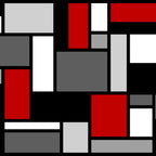 Mid Century Modern Color Blocks in Red, Gray, Black and White Coffee Mug Gallery Image 2