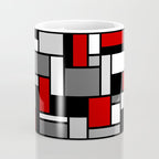Mid Century Modern Color Blocks in Red, Gray, Black and White Coffee Mug Gallery Image 4