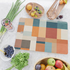 Mid-Century Artwork Warm Colors Geometric Abstract Cutting Board Gallery Image 2