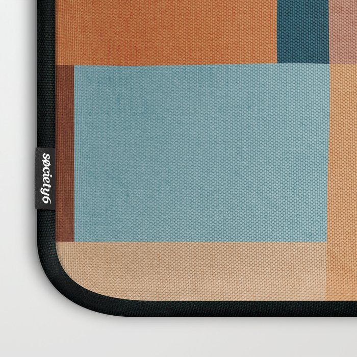 Mid-Century Artwork Warm Colors Geometric Abstract Laptop Sleeve Gallery Image 3