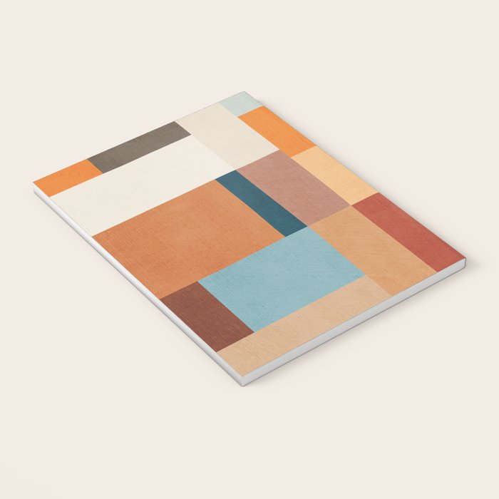 Mid-Century Artwork Warm Colors Geometric Abstract Notebook Gallery Image 3